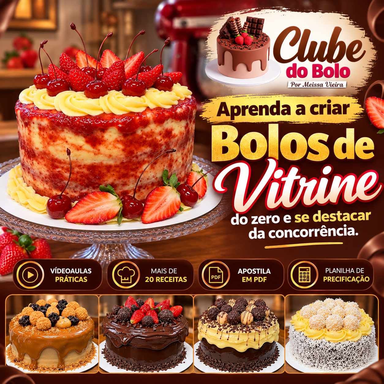 Cartaz do curso Clube do Bolo