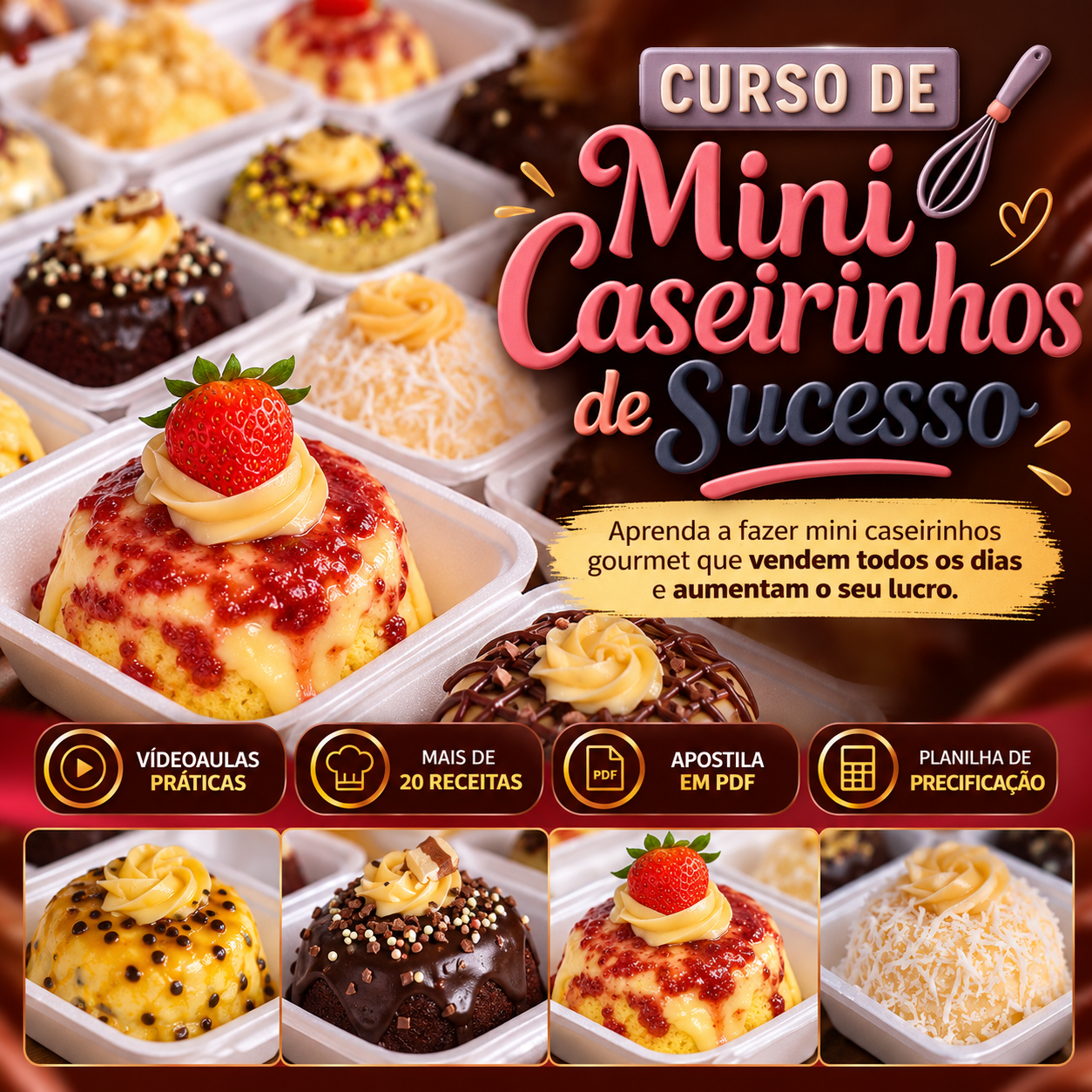 Cartaz do curso Mini Caseirinhos de Sucesso